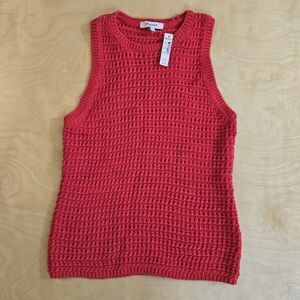 Madewell NWT Red Sleeveless Crochet Tank